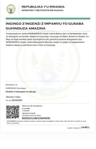 MASENGESHO Joseph yasabye guhindura amazina akitwa MASENGESHO MBONEZA Joseph