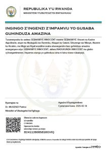 SEBAKWIYE INNOCENT Abdenego yasabye guhindura amazina akitwa IRADUKUNDA INNOCENT