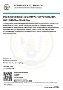 SIBOMANA Anaclet yasabye guhindura amazina akitwa RUGAMBA GASHAYIJA Emmy