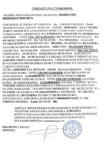 Itangazo rya cyamunara y'umutungo utimukanwa