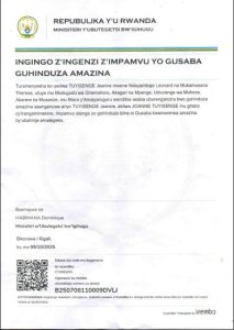 TUYISENGE Jeanne yasabye guhindura amazina akitwa JOANNE TUYISENGE