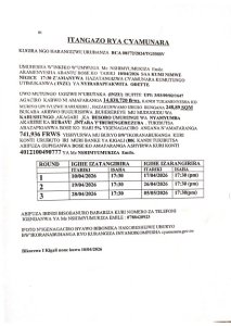 ITANGAZO RYA CYAMUNARA Y'UMUTUNGO UTIMUKANWA