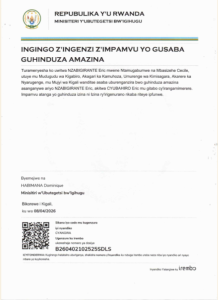 NZABIGIRANTE Eric yasabye guhindura amazina akitwa CYUBAHIRO Eric
