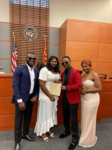 Jimmy warugize itsinda rya Just Family yasezeranye n'umukunzi we imbere y'amategeko