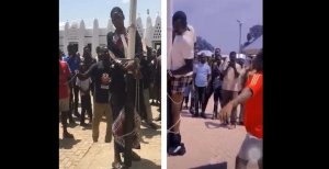 Umuhungu n'umukobwa bakubitiwe ku karubanda bazira kugaragara mu mashusho basambana