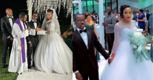 Ihere ijisho amafoto yaranze umuhango w'ubukwe bwa Senateri Evode n'umukunzi we Zena [Amafoto]