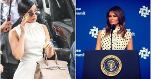 Cardi B yasangije ifoto abamukurikira ya Melania Trump umgore wa Perezida Donald Trump yambaye ubusa buri buri