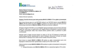 Itangazo: Gusubiza ibaruwa isaba ko Bravo & OMEGA LTD isubizwa mu gitabo cy'amasosiyete 