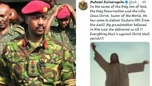 Umuhungu wa Museveni Gen Muhoozi yagaragaje ko Yesu ariwe wakiza Congo 