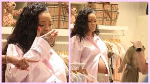 Rihanna yafashwe n'ikiniga ararira ubwo yaguraga imyenda y'umwana yitegura kwibaruka bigaragara ko ari Umukobwa (AMAFOTO)