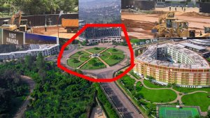 Rondpoint yo kuri Kigali Convention Centre yari irimo “car-free zone” yasenywe (Amafoto)
