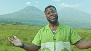 Kevin Hart yanyujije kuri Netfilx bimwe mu byabaye ubwo yasuraga ingagi mu Birunga