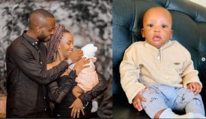 Bwa mbere Miss Muyango yerekanye isura y'umuhungu we na Kimenyi izamura amaranga mutima yabenshi[AMAFOTO]