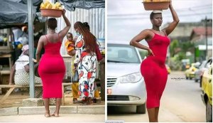 Umukobwa w'imiterere idasanzwe yaciye ibintu kubera amafoto yagiye hanze ari gucuruza agataro [AMAFOTO]