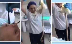 Inzoka yamwinjiye mu kanwa ubwo yari asinziriye