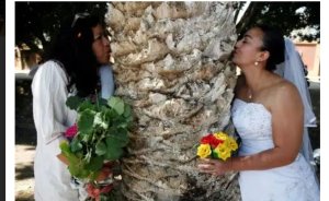 Umugore wahisemo kurongorwa n'igiti yaciye ibintu ku mbuga nkoranyambaga[AMAFOTO]