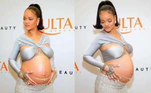 Amafoto ya Rihanna mu myambaro igaragaza inda y'umwana atwite yongeye kuvugisha benshi [AMAFOTO] 