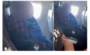 Umugabo n'umugore bagaragaye basambanira mu ndege yuzuye abagenzi