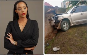 Miss Vanessa Uwase yarokotse impanuka y'imodoka[AMAFOTO] 