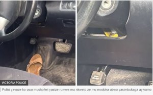 Inzoka y'ubumara yatondagire ukuguru kw'umushoferi mu muhanda munini atwaye