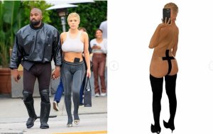 Imyambarire idasanzwe y'umukunzi mushya wa Kanye West ikomeje kuvugisha benshi[AMAFOTO]