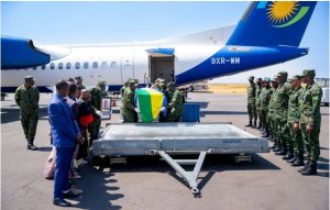 Umubiri w'Umusirikare w'u Rwanda wapfiriye muri Santrafurika wagejejwe i Kigali