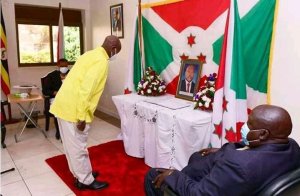 Perezida Museveni n'umufasha we bunamiye nyakwigendera Pierre Nkurunziza