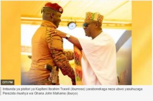 Kapiteni Traoré yitwaje imbunda mu irahira rya Perezida wa Ghana piteza impungenge