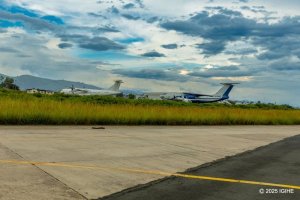 Nyuma y'umwaka urenga, indege igiye kugwa ku kibuga cy'indege cya Goma