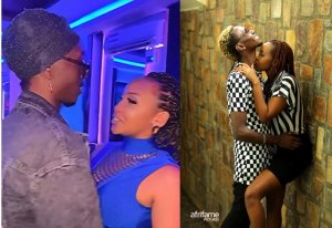 Sandra Teta yongeye kugaragara yishimanye na Derek bakundanye