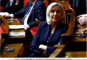 Marine Le Pen yahanuriye Perezida Macron gutakaza ubutegetsi mbere y'igihe