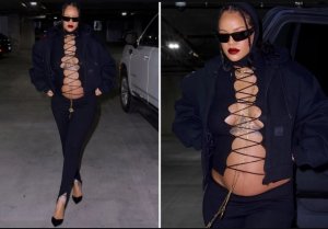Rihanna yongeye gufotorwa wenyine agaragaza inda ye y'imvutsi 