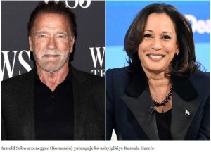 Arnold Schwarzenegger (Komando) yiyongereye ku byamamare bishyigikiye Kamala Harris