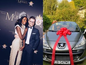 Miss Uwase Clementine yahawe n'umukunzi we Imodoka yagataraboneka k'umunsi w'isabukuru ye yamavuko [AMAFOTO]