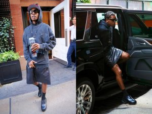 Amafoto: ASAP Rocky umukunzi wa Rihanna yagaragaye yambaye ijipo bitangaza benshi