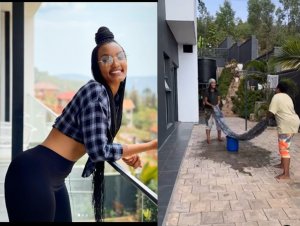 Kate Bashabe yatunguranye mu mashusho arimo akamura imyenda mu buryo butangaje(VIDEO)