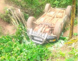 Gasabo: Imodoka yakoze impanuka ikomeye igwa munsi y'umukingo 