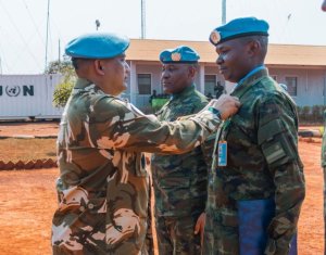 Centrafrique: Abasirikare b'u Rwanda bambitswe imidali kubera akazi keza bakora