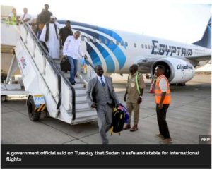 Ingendo z'indege zongeye guhabwa karibu muri muri Sudan