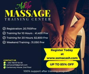 Mu Rwanda hagiye gutangira amahugurwa ku bumenyi bwa massage no gufashwa kwihangira umurimo nyuma y'amahugurwa. 