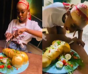 Alyn Sano yagize icyo avuga ku mashusho yamugaragaje akata Cake iteye nk'igitsina cy'umugabo